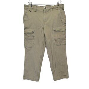 Duluth Trading Cargo Pants 38x28.5 (tag 40x30) Flex Firehose Tan Khaki Carpenter